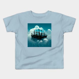 Barco Pirata en las nubes Kids T-Shirt